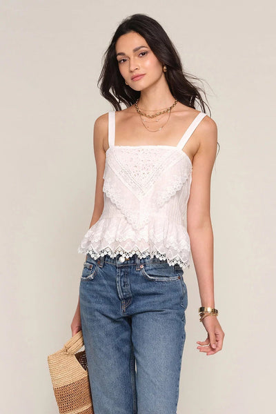 lace + eyelet cami top