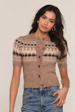 Load image into Gallery viewer, Short Sleeve Fair Isle Button Cardigan

