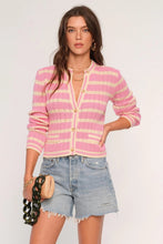 Load image into Gallery viewer, pointelle stripe cardigan
