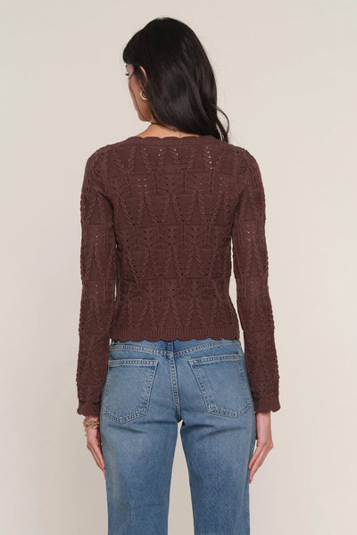 Open Stitch Button Cardigan