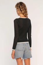 Load image into Gallery viewer, pointelle tie neck sweater
