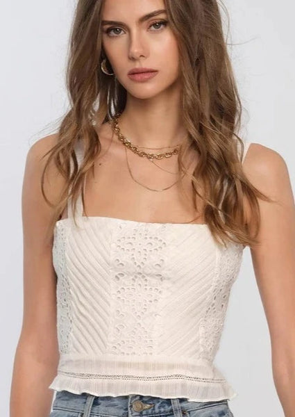 eyelet trim cami top