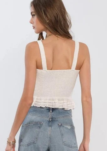 eyelet trim cami top