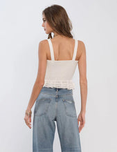 Load image into Gallery viewer, eyelet trim cami top

