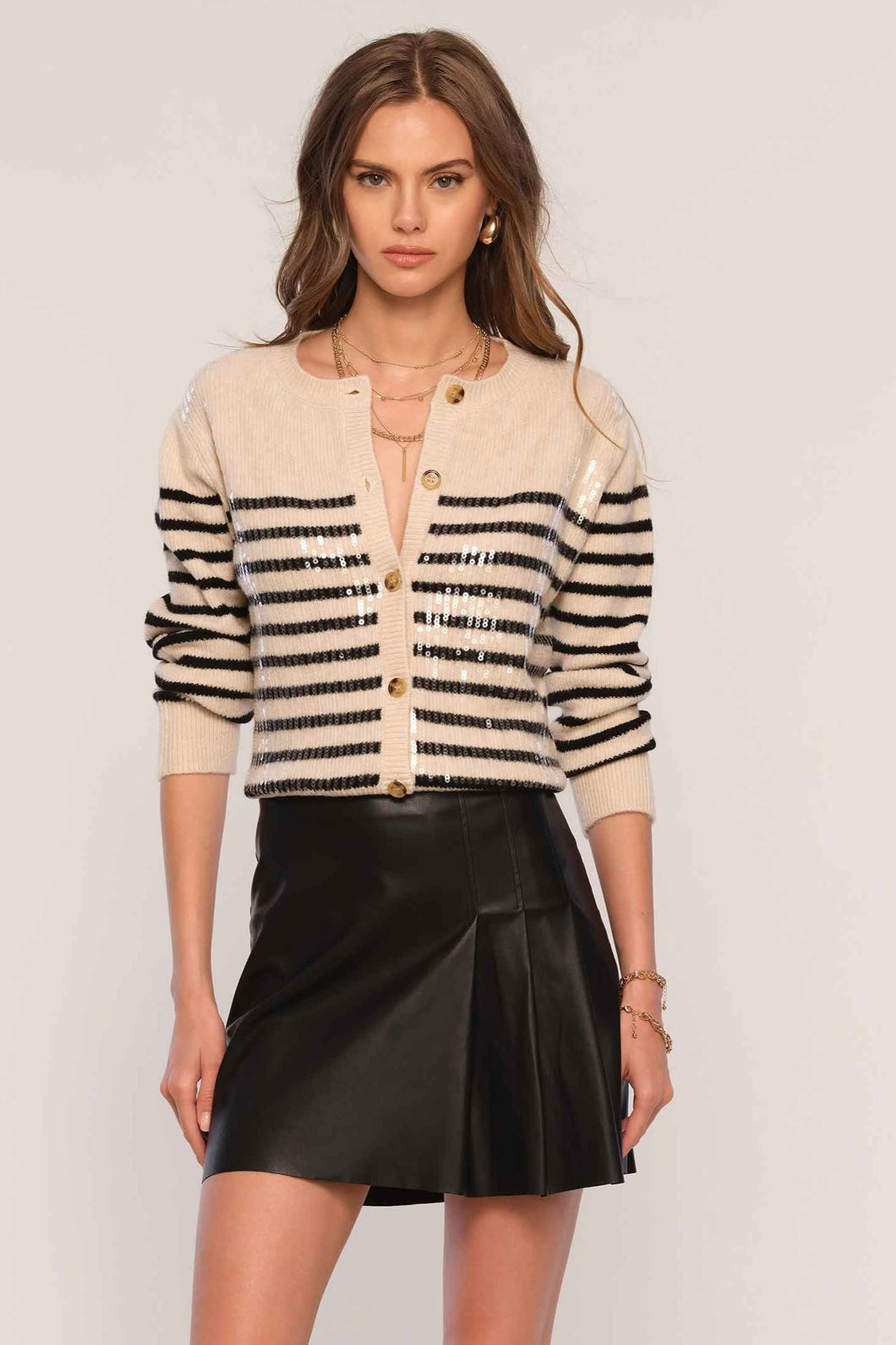 sequin stripe cardigan