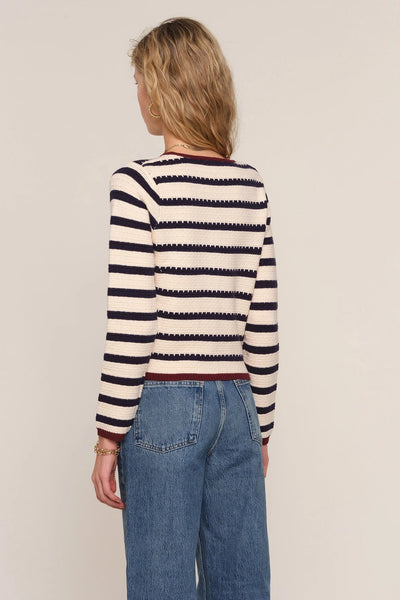 stripe button cardigan