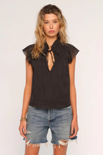 Load image into Gallery viewer, tie neck short sleeve blouse
