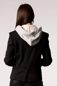 double breasted hoodie blazer