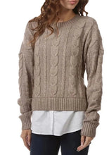 Load image into Gallery viewer, faux layered cable sweater
