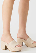 Load image into Gallery viewer, Raffia slide platform sandal
