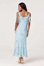 Load image into Gallery viewer, Cascade ruffle floral dress-blue
