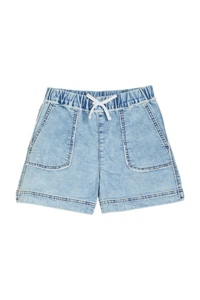 girls patch pocket denim short