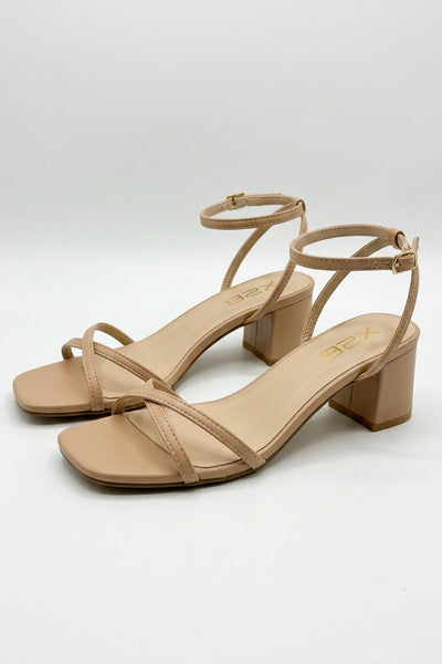 cross strap block sandal