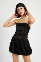 Load image into Gallery viewer, ruched bubble strapless dress
