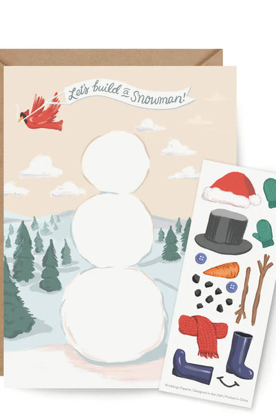 card sticker scene snowman