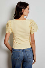 Load image into Gallery viewer, square rib eyelet sleeve tee
