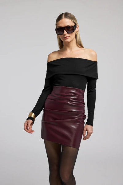 off shoulder rib jersey top