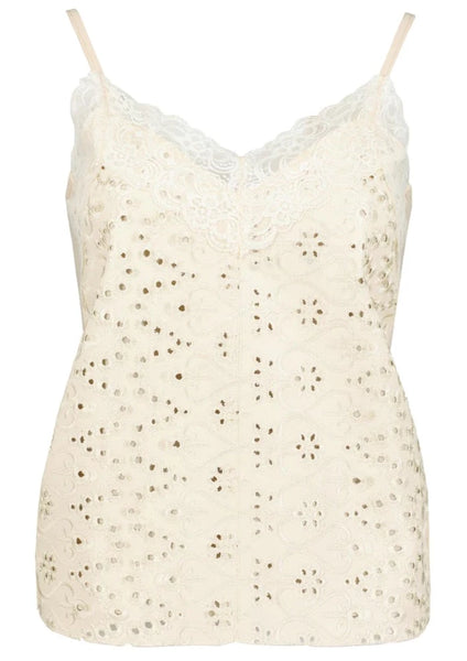 eyelet vegan leather cami