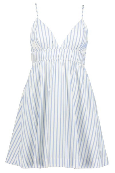 stripe open back dress