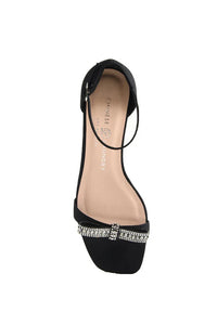 bow strap block heel sandal