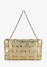 Load image into Gallery viewer, woven metallic clutch
