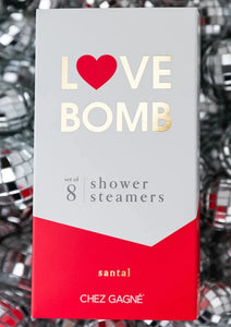 8 shower steamers - love bomb