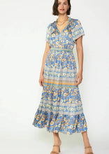 Load image into Gallery viewer, border print tiered midi dress
