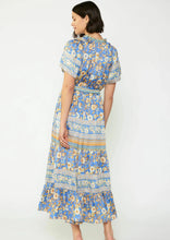 Load image into Gallery viewer, border print tiered midi dress
