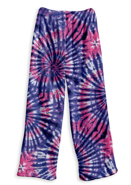 girls fuzzy lounge pant - tie dye