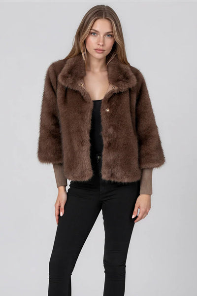 Faux Fur Layered Jacket