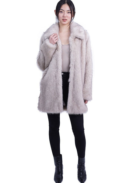 faux fur 3/4 coat
