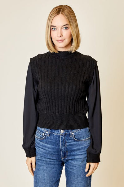 rib crew 2fer sweater