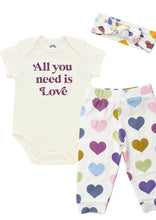 Load image into Gallery viewer, baby need love hearts 3pc set
