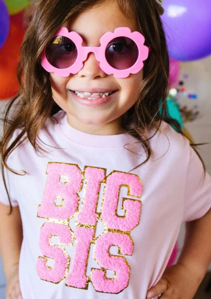 girls big sis patch tee