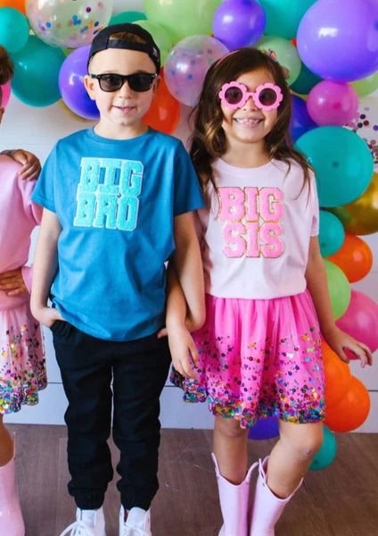 girls big sis patch tee