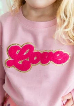 girls love patch sweatshirt