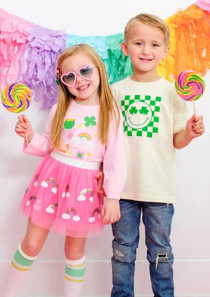 kids shamrock smiley tee