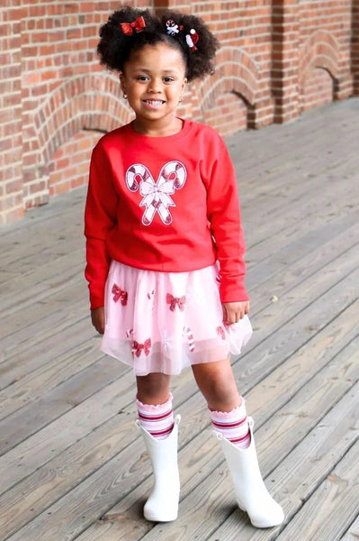 girls candy cane sweatshirt