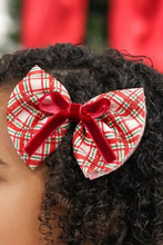 Load image into Gallery viewer, christmas plaid bow clip
