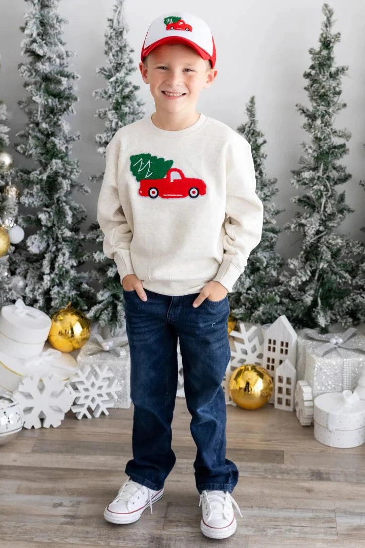 kids christmas truck sweatshirt