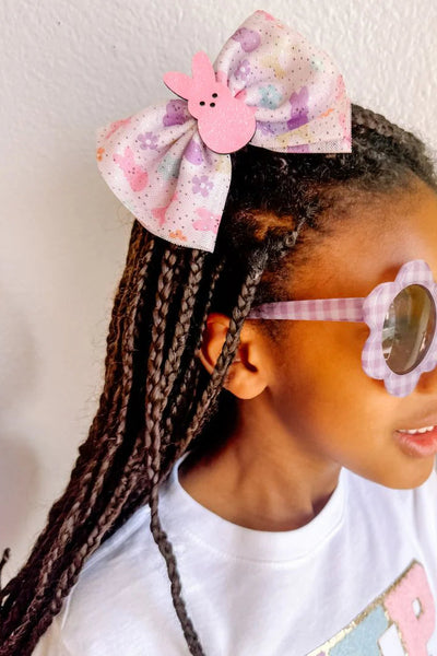 bunny tulle bow clip