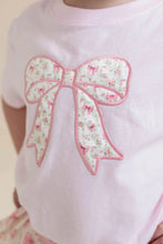 Load image into Gallery viewer, girls bow floral short sleeve tee
