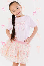 Load image into Gallery viewer, girls bow floral short sleeve tee
