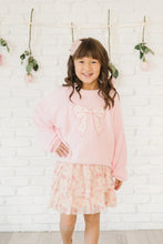 Load image into Gallery viewer, girls floral bow sweater
