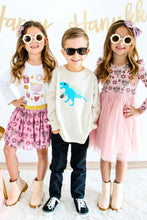 Load image into Gallery viewer, kids menorasaurus hanukkah tee
