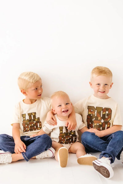 lil bro camo patch onesie