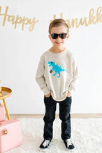 Load image into Gallery viewer, kids menorasaurus hanukkah tee
