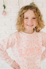 Load image into Gallery viewer, girls rose love sweatshirt
