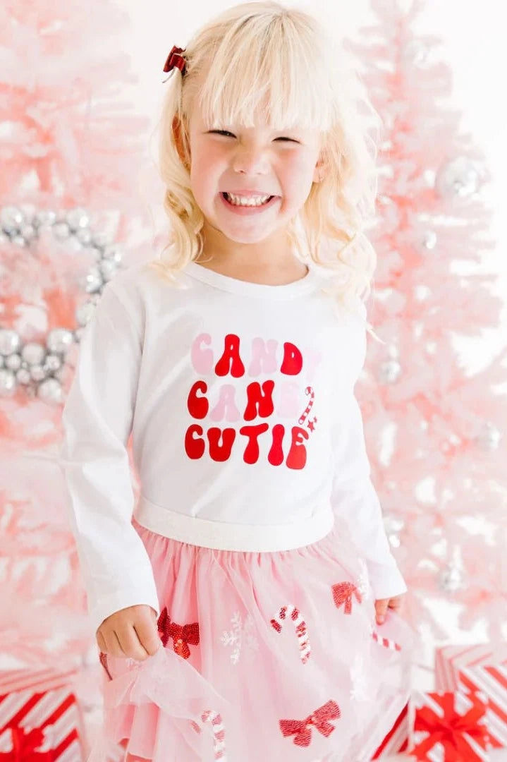 girls candy cane tee