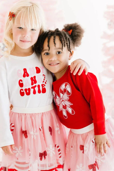 girls candy cane sweatshirt
